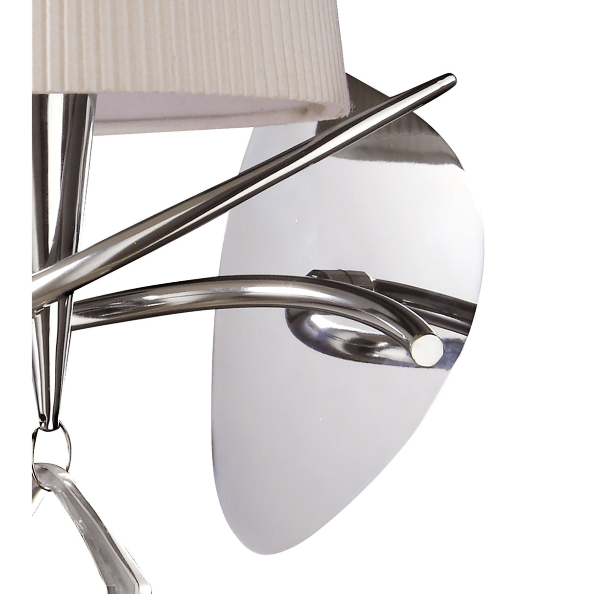 Mara Switched Wall Lamp with Chrome Finish and Ivory Shade
