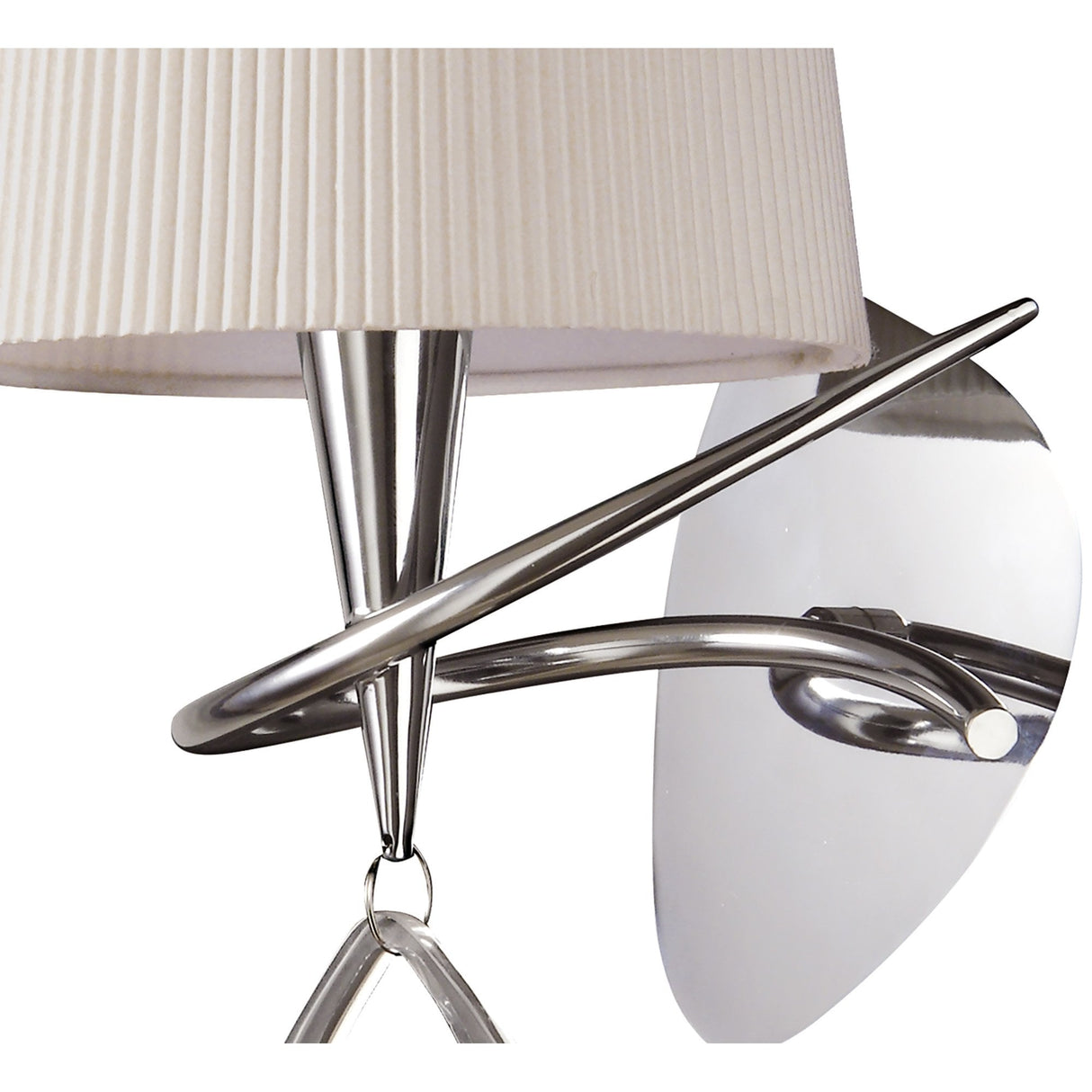 Mara Switched Wall Lamp with Chrome Finish and Ivory Shade