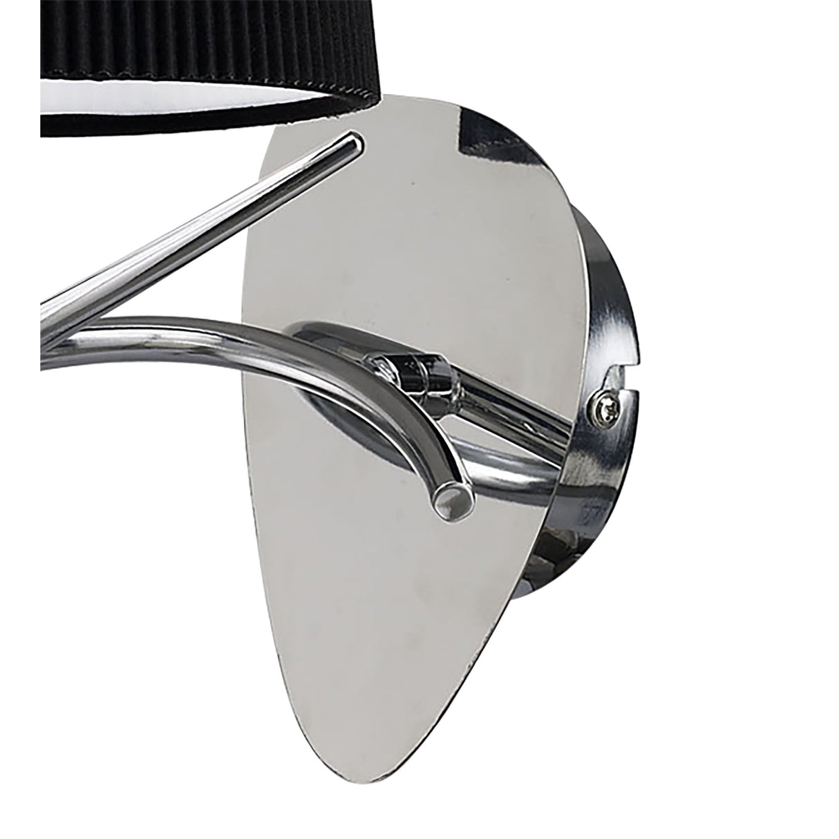 Mara Polished Chrome Wall Lamp with Black Pleated Shade, E14 Light Socket
