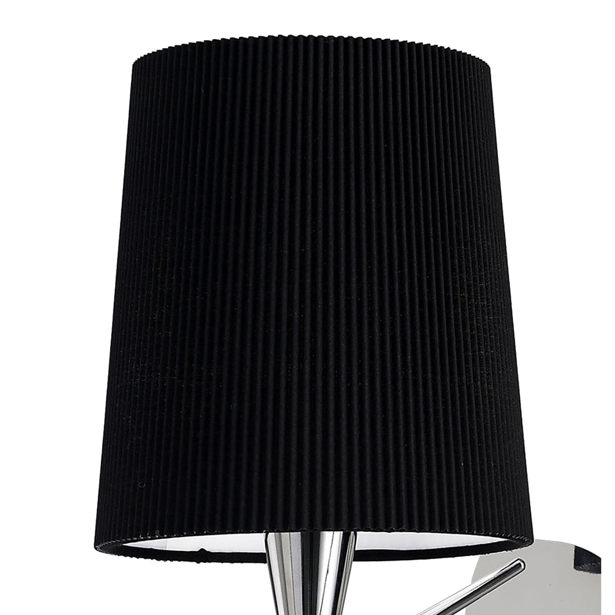 Mara Polished Chrome Wall Lamp with Black Pleated Shade, E14 Light Socket