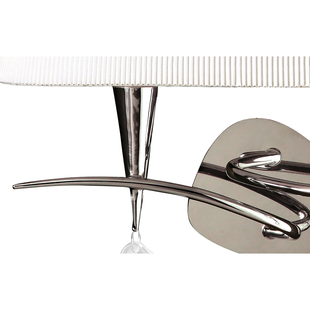 Mara Dual Light Wall Lamp in Polished Chrome with Ivory Pleated Shade