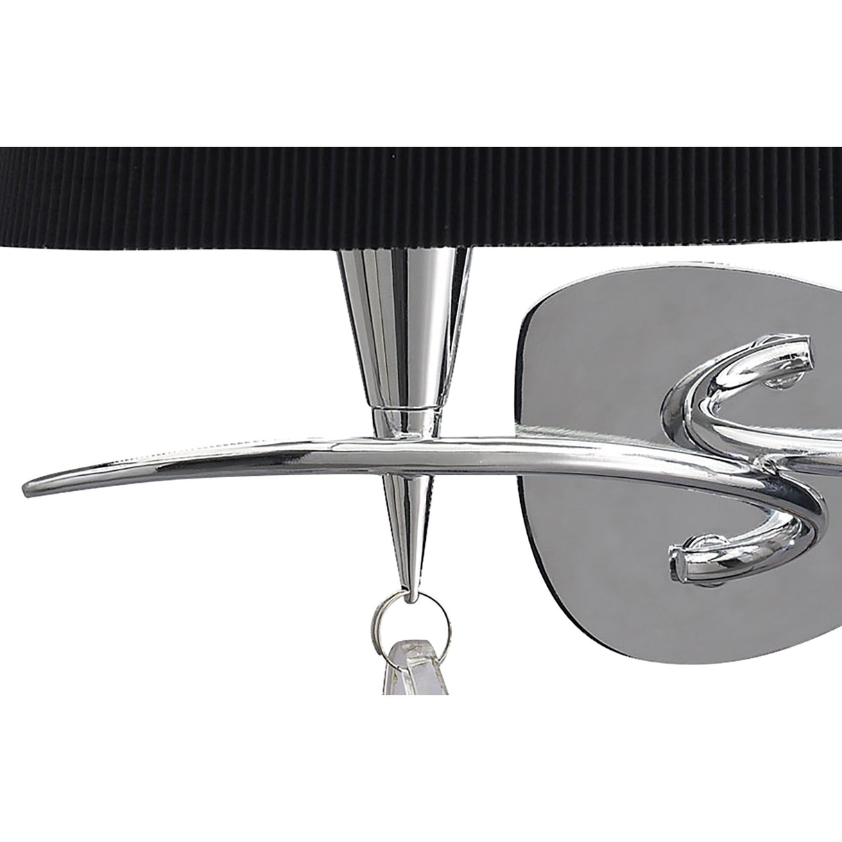 Mara Dual Light Wall Sconce in Polished Chrome with Black Fabric Shade