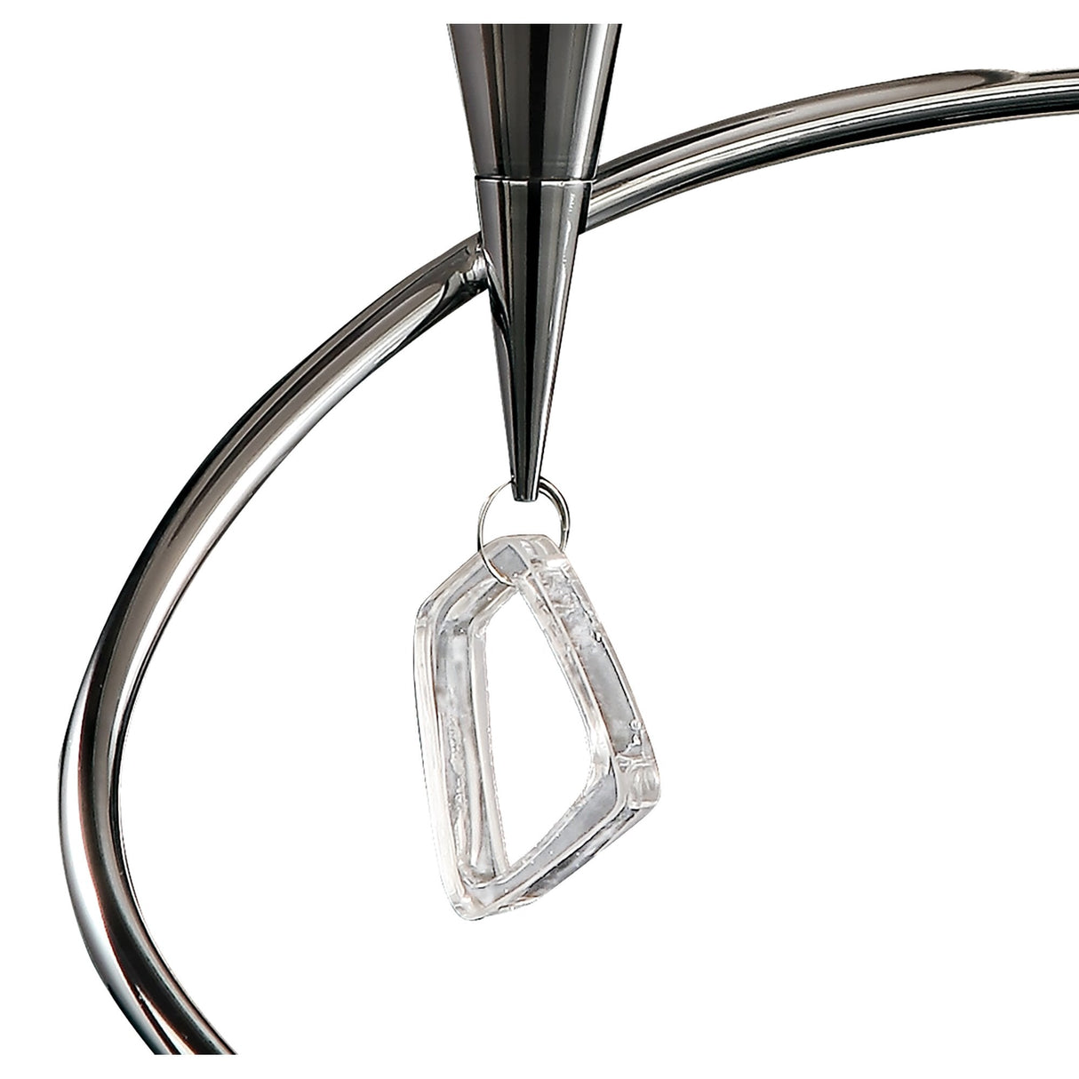 Mara Dual-Light Table Lamp in Polished Chrome with Ivory Shades