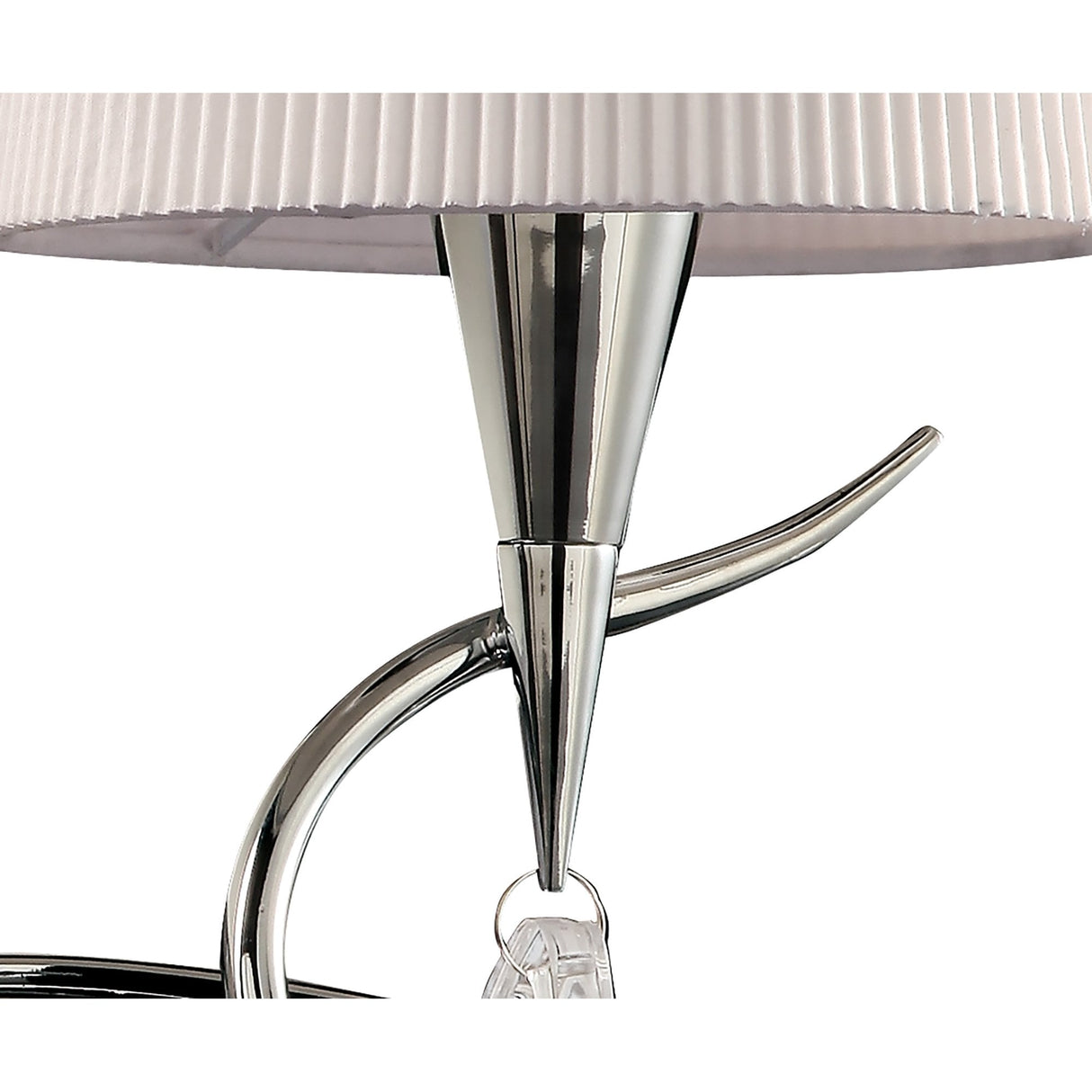 Mara Dual-Light Table Lamp in Polished Chrome with Ivory Shades