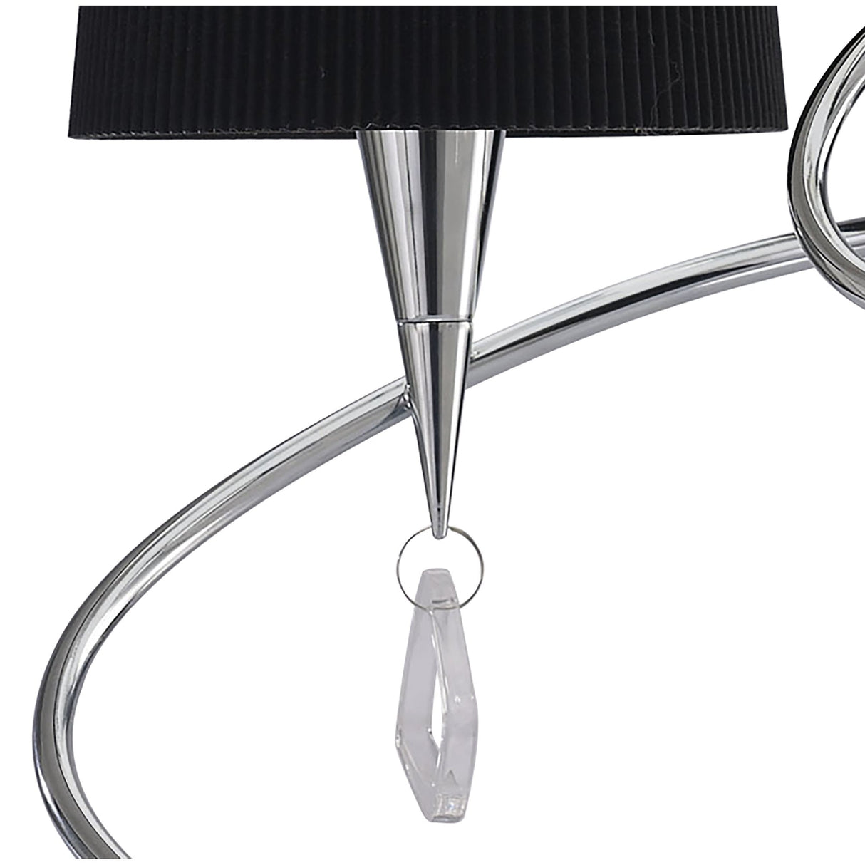 Mara Dual-Light Table Lamp in Polished Chrome with Elegant Black Shades