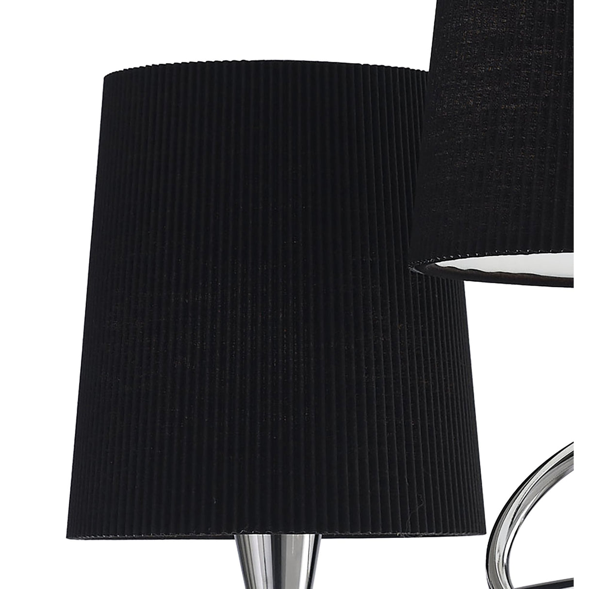 Mara Dual-Light Table Lamp in Polished Chrome with Elegant Black Shades