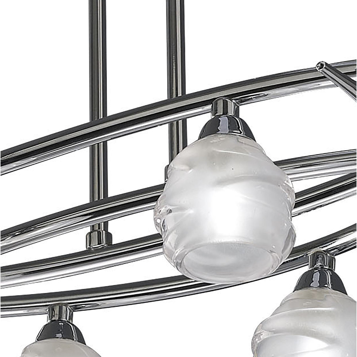 Loop Telescopic Convertible Semi-Flush 6-Light Fixture, Polished Chrome