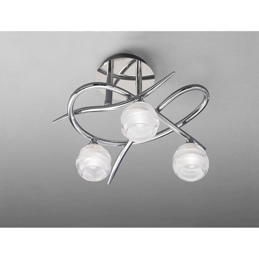 Santiago Sevillano Sebastia's Loop Ceiling Light Trio in Polished Chrome