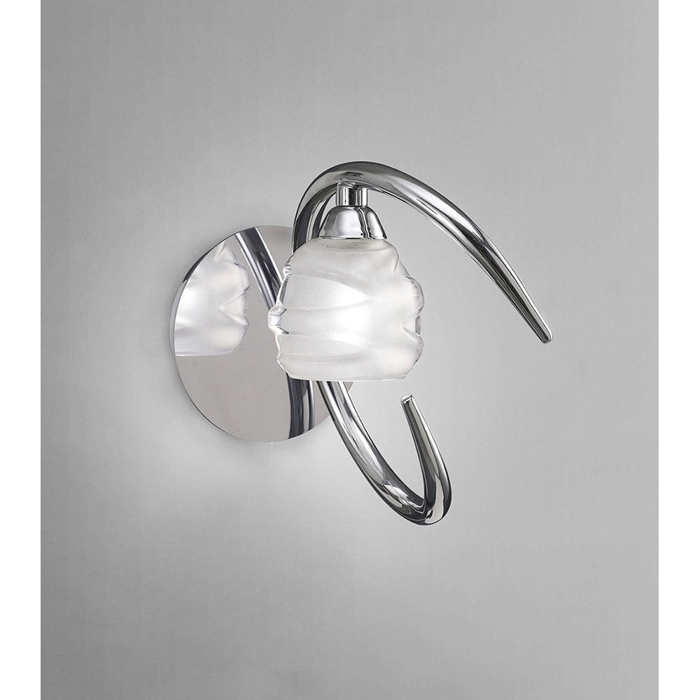 Loop Sculpted Glass Wall Lamp with G9 Light, Polished Chrome Finish