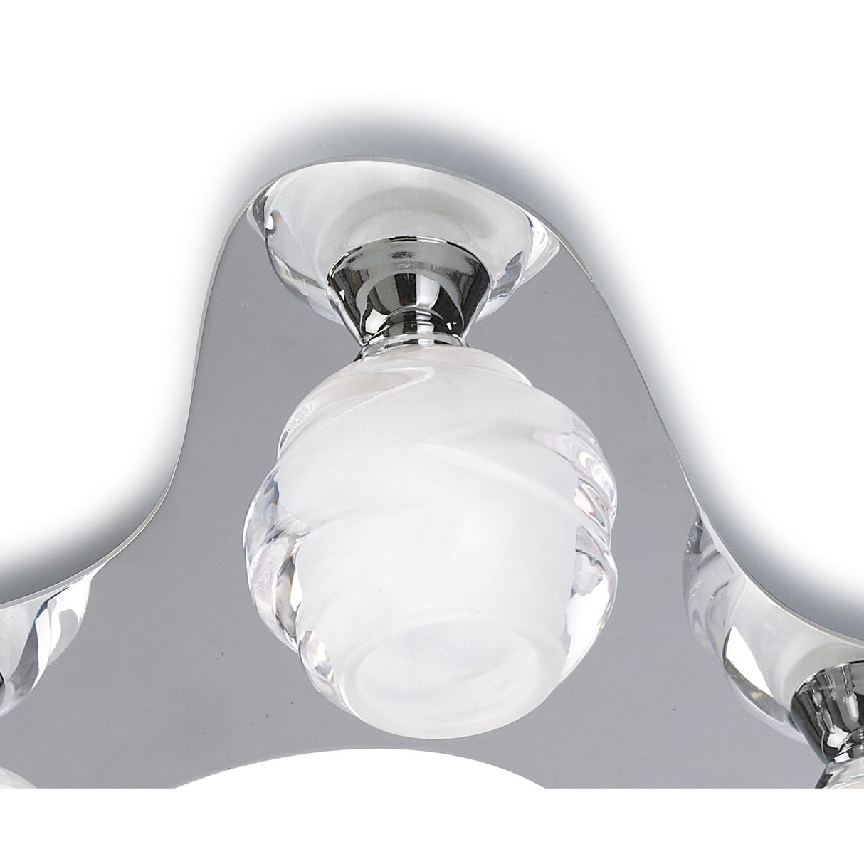 Polished Chrome Loop Ceiling Light Trio with Frosted Glass Accents