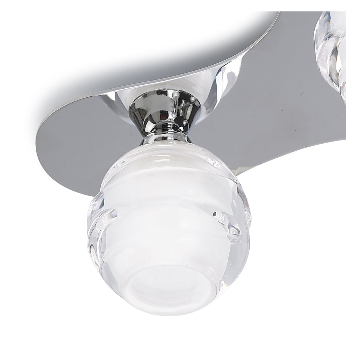 Polished Chrome Loop Ceiling Light Trio with Frosted Glass Accents