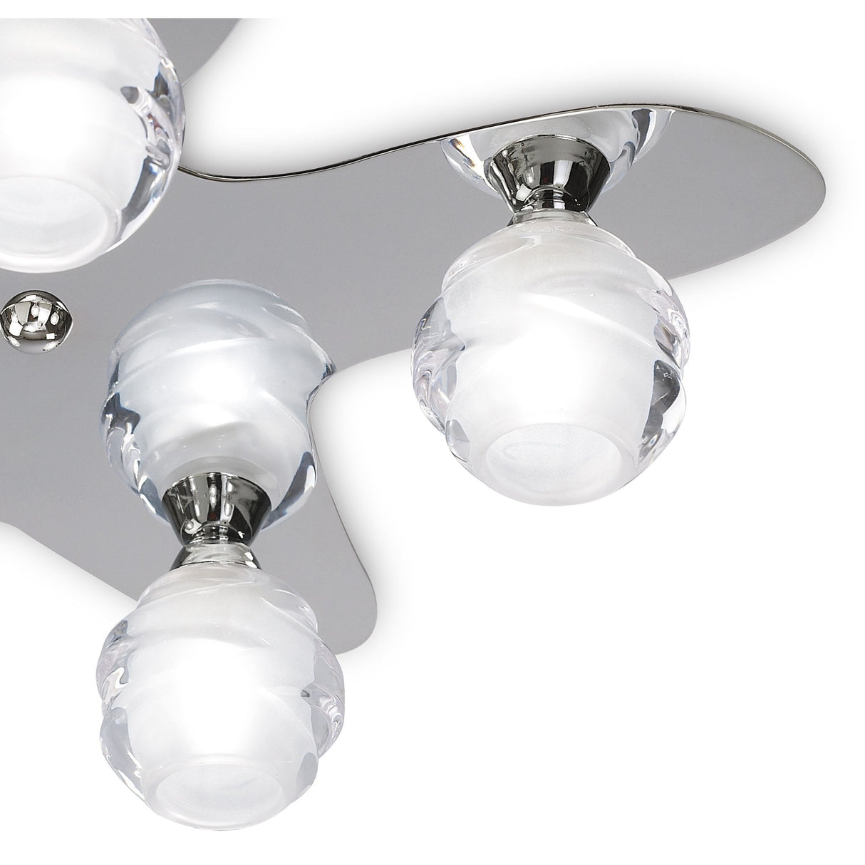 Sleek Elegance Ceiling Light with Sculpted Glass Spheres, Polished Chrome Finish