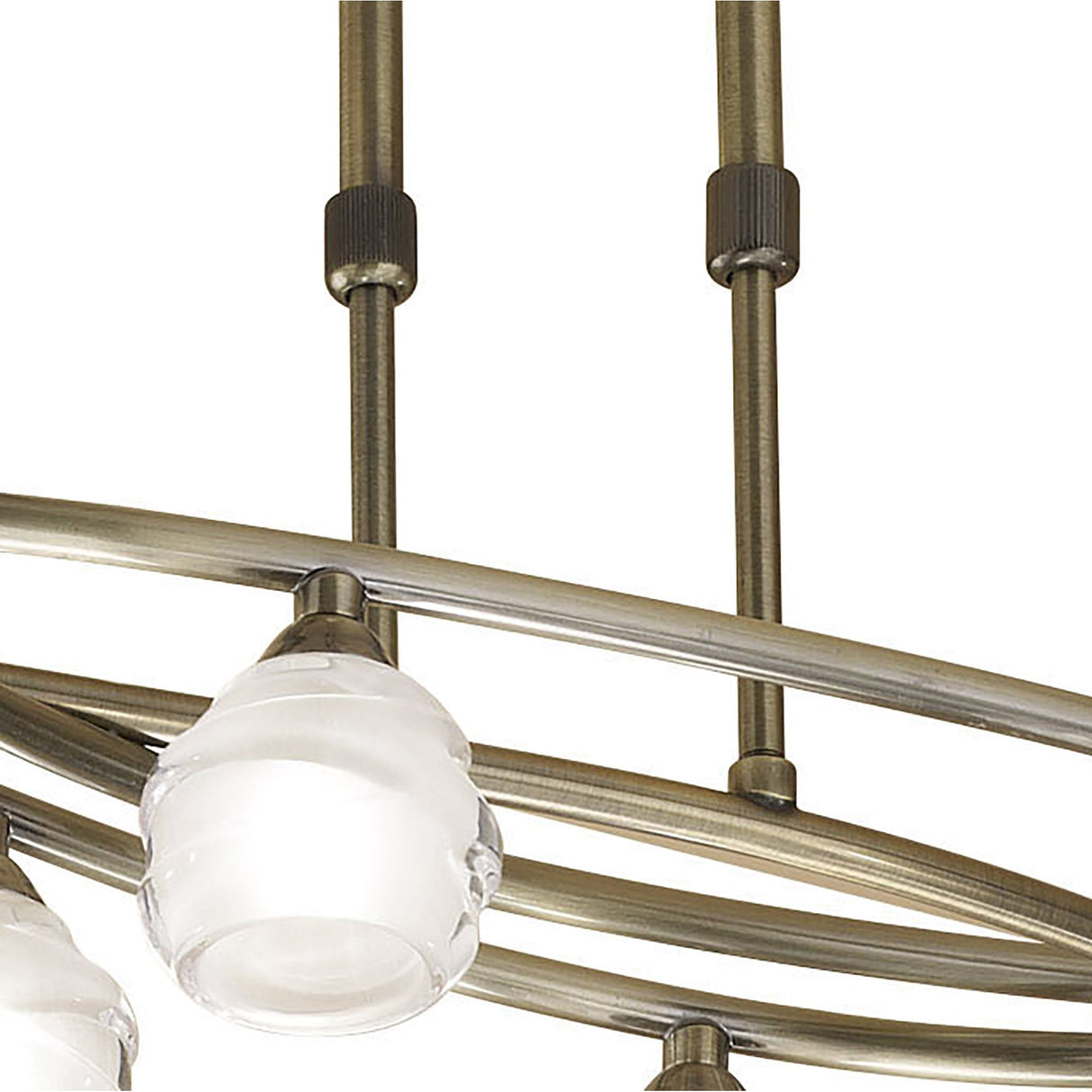 Elegant Loop Telescopic 8-Light Fixture in Antique Brass