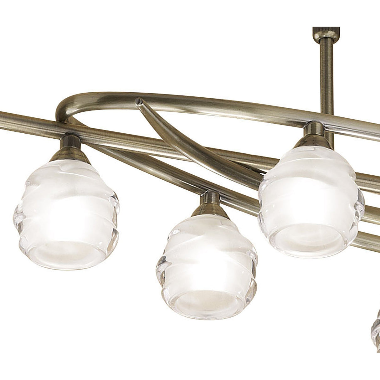 Elegant Loop Telescopic 8-Light Fixture in Antique Brass