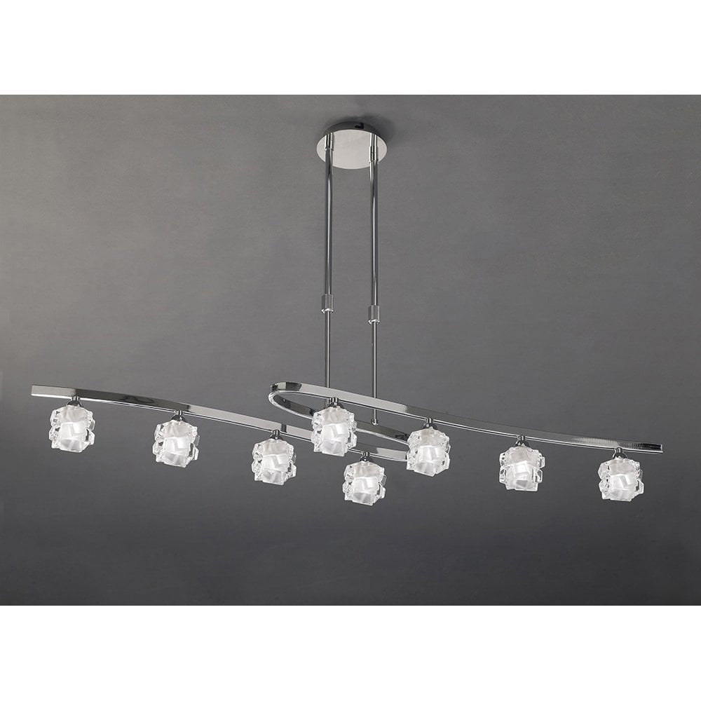 Ice Telescopic 8-Light G9 LED Chandelier in Polished Chrome