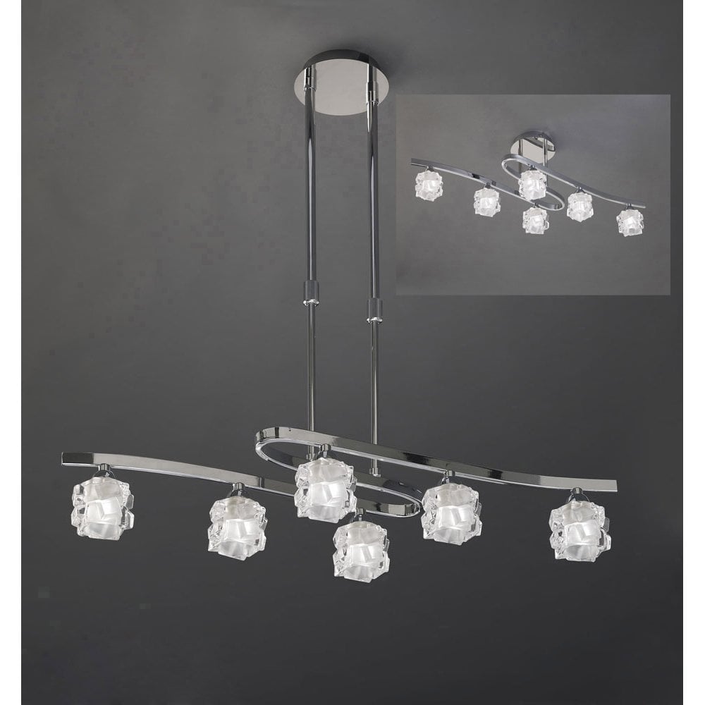 Gleaming Chrome Avant-Garde Semi-Flush Ceiling Light with Telescopic Design
