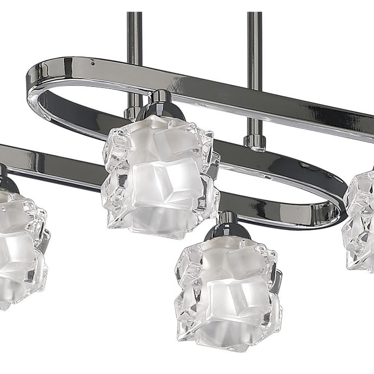 Gleaming Chrome Avant-Garde Semi-Flush Ceiling Light with Telescopic Design