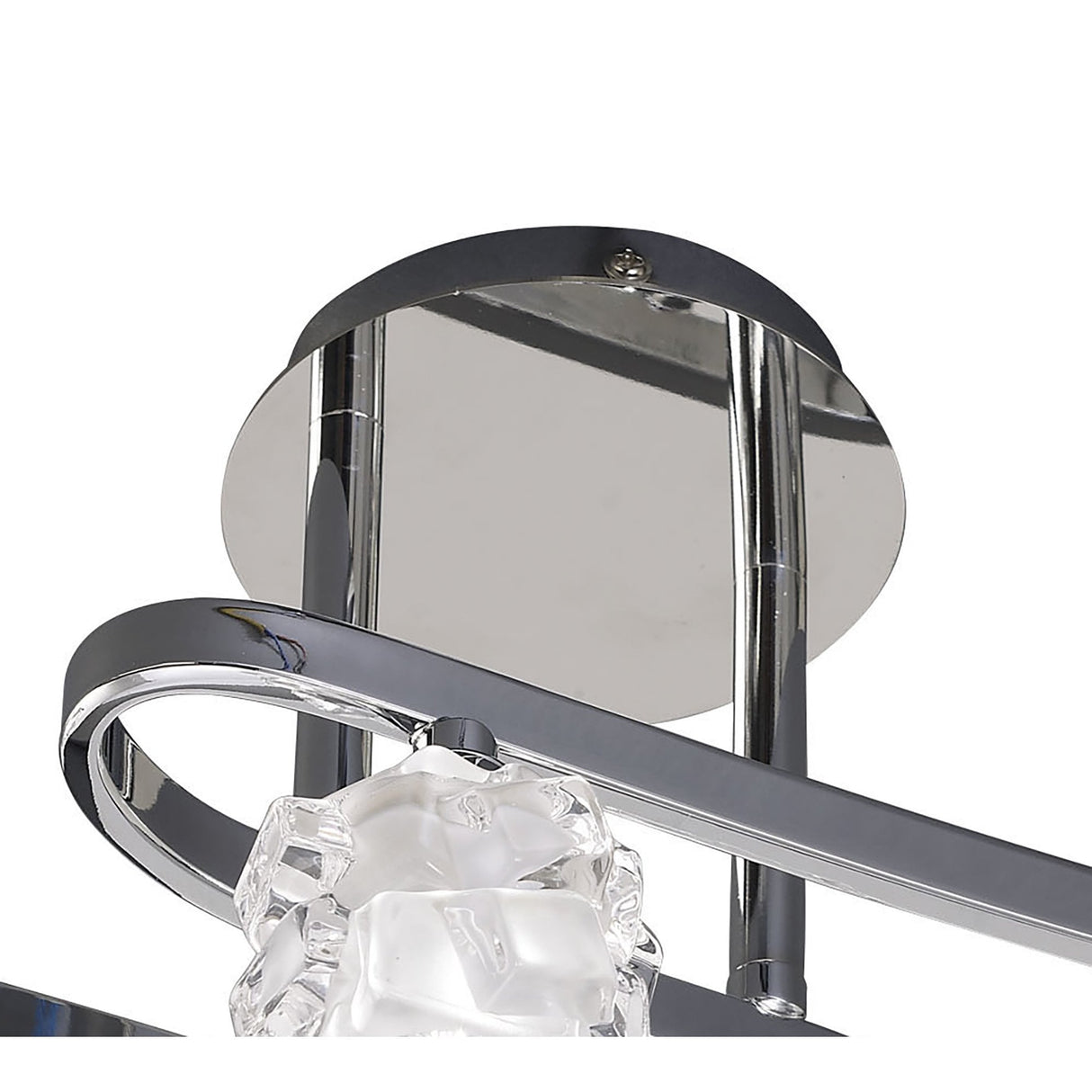 Ice Ceiling Light Fixture with Frosted Glass Shades in Polished Chrome