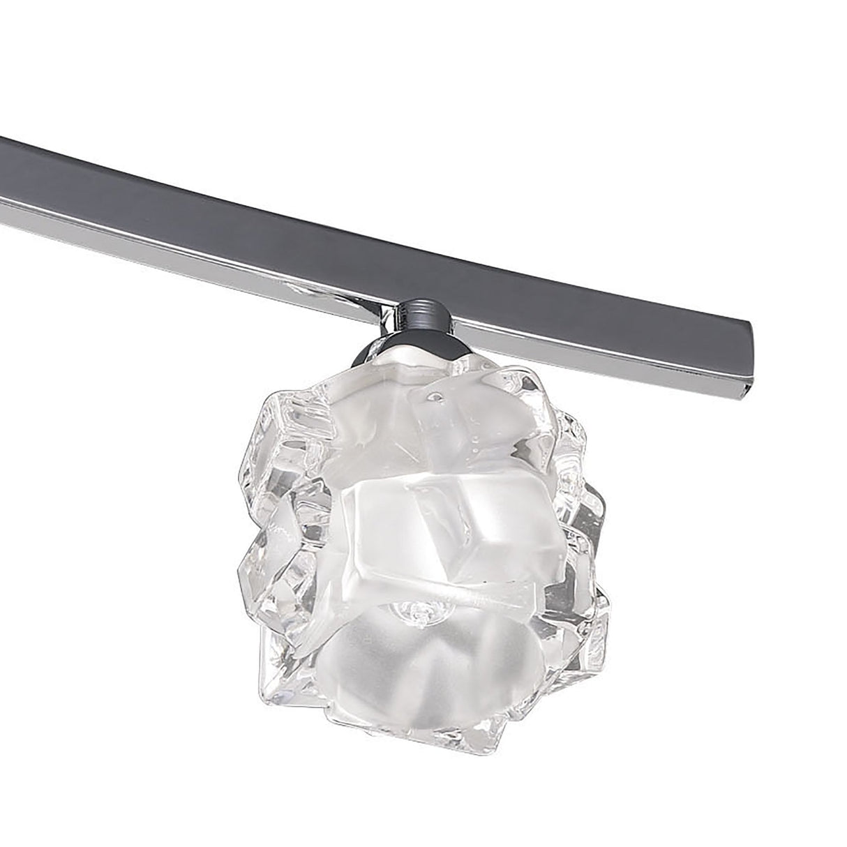 Ice Ceiling Light Fixture with Frosted Glass Shades in Polished Chrome