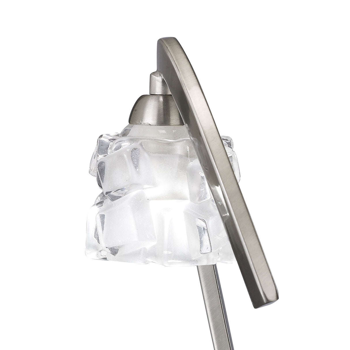Elegant Ice Table Lamp with Satin Nickel Finish