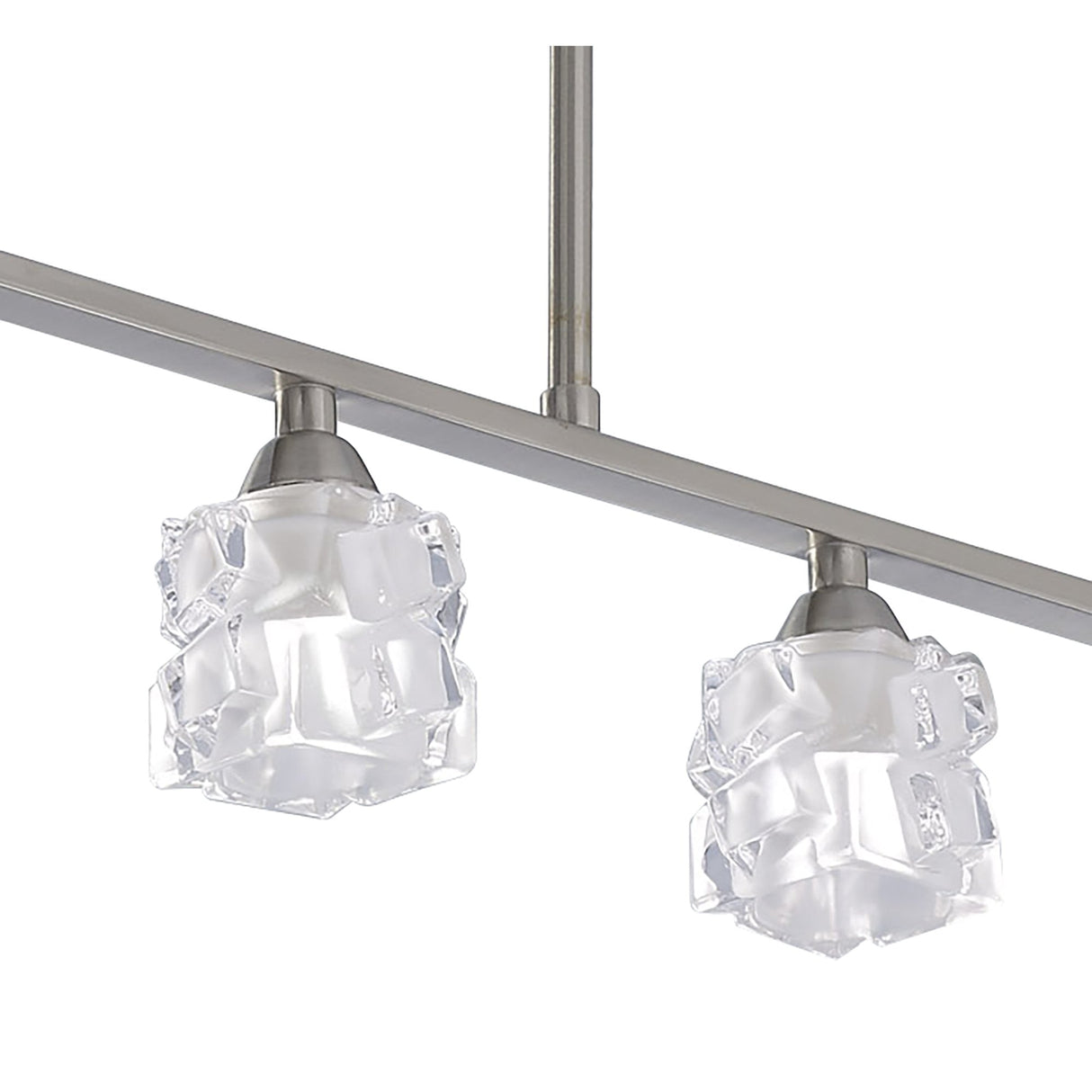 Satin Nickel Ice Pendant Light with Anarchic Glass Shades (4-Light G9)