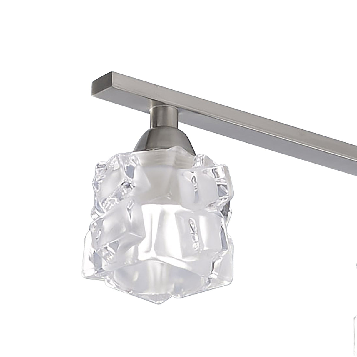Satin Nickel Ice Pendant Light with Anarchic Glass Shades (4-Light G9)