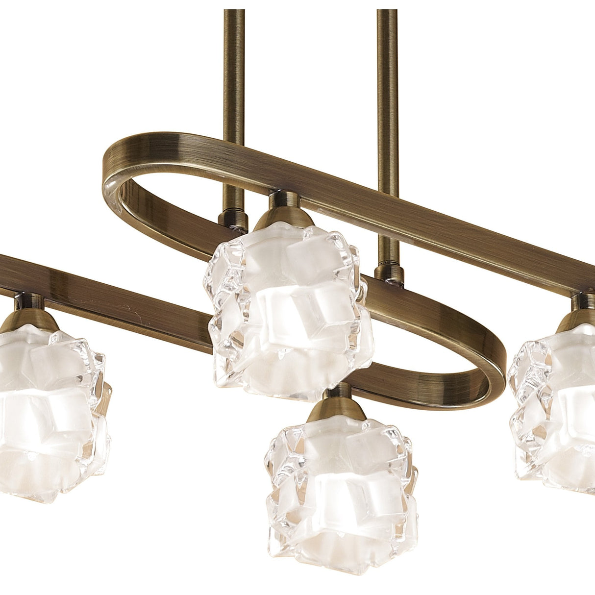 Ice Antique Brass Telescopic Convertible 6-Light Flush Fixture