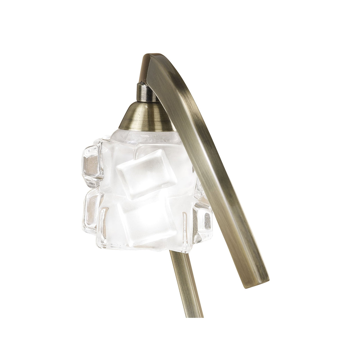 Antique Brass Ice Table Lamp with Frosted Glass Shade