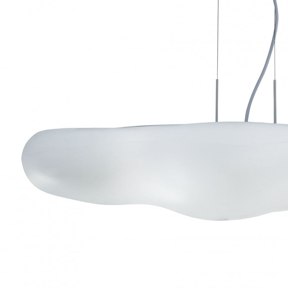 Eos Cloud-Shaped Pendant Light with 6 E27 Bulb Holders, Matt White and Opal Finish