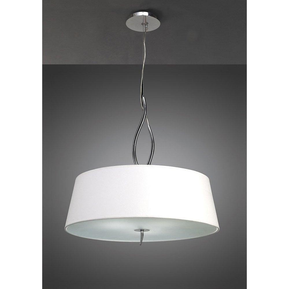 Ninette 4-Light Pendant with Ivory Wave Shades in Polished Chrome