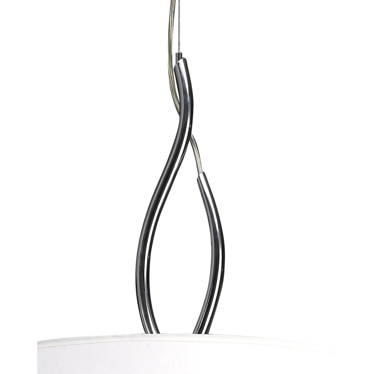 Ninette 4-Light Pendant with Ivory Wave Shades in Polished Chrome