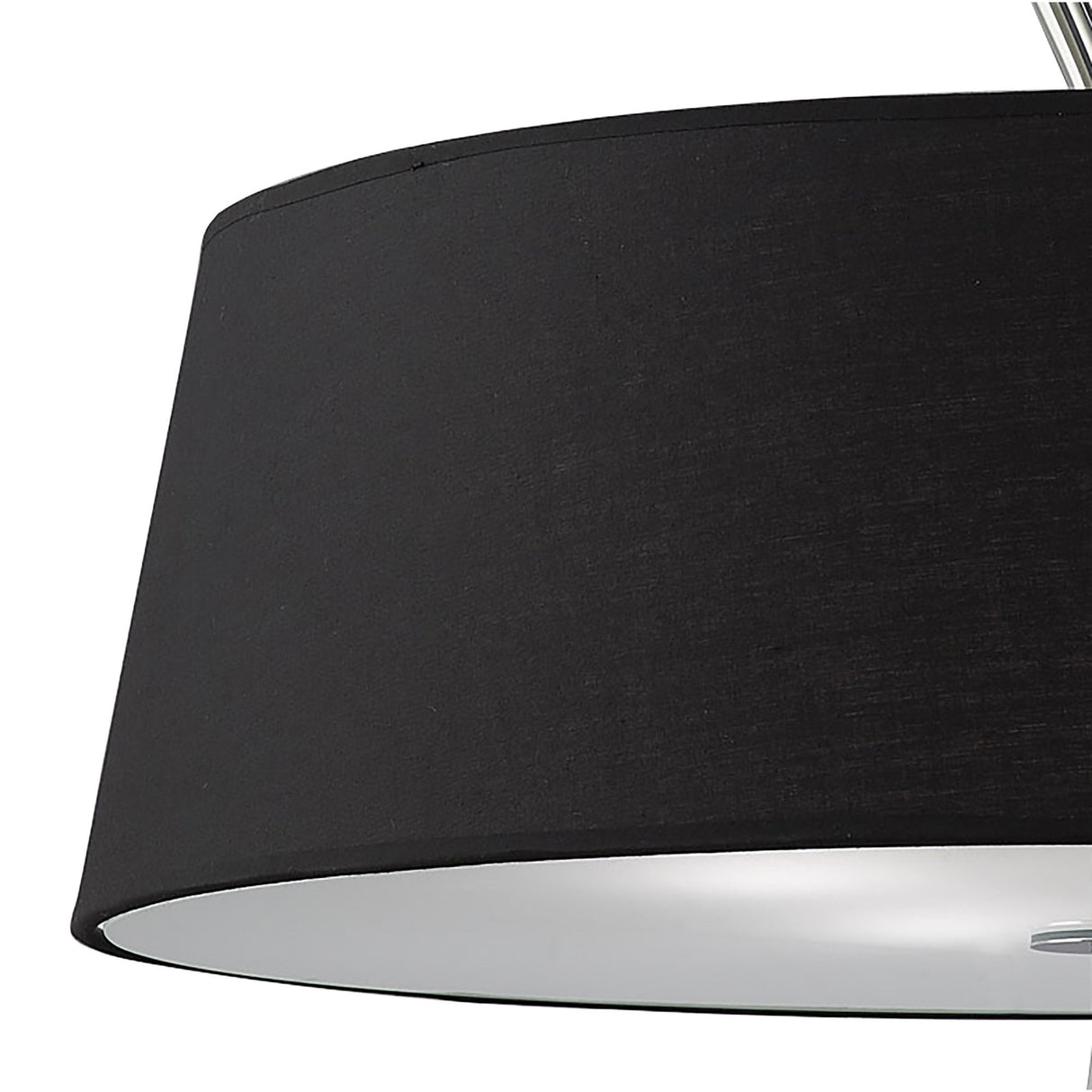 Ninette 4-Light Elegant Pendant in Polished Chrome with Black Fabric Wave Shades