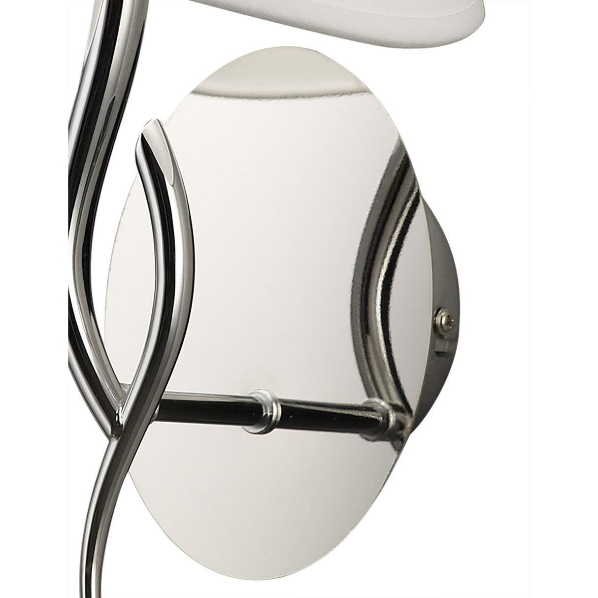 Ninette Switched Wall Sconce, Polished Chrome with Ivory White Wave Shade