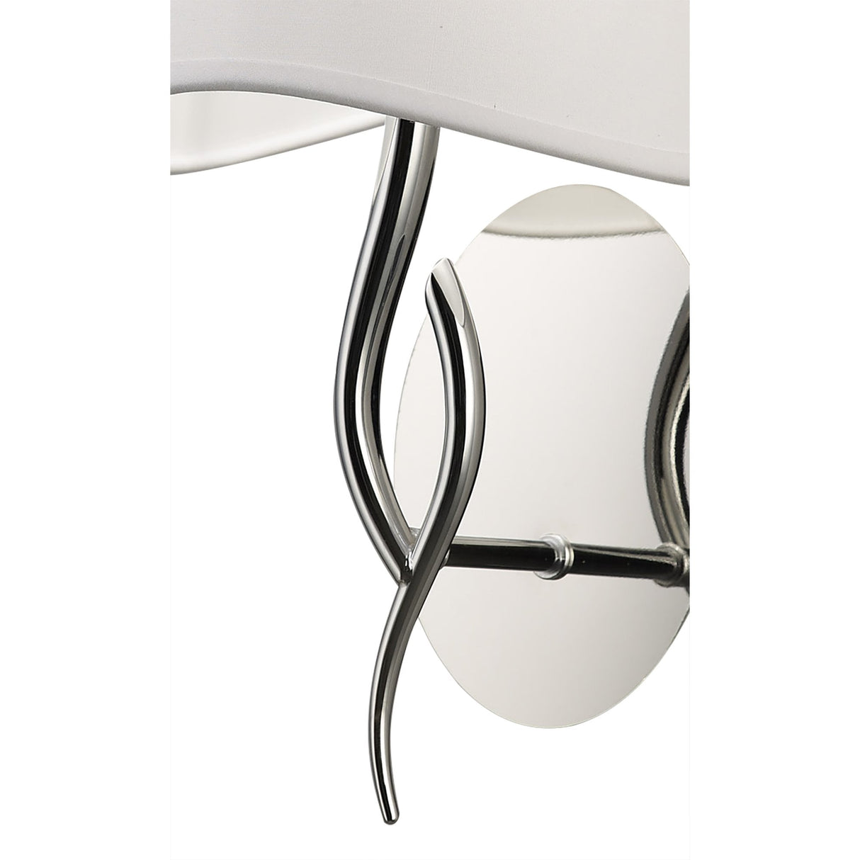 Ninette Switched Wall Sconce, Polished Chrome with Ivory White Wave Shade