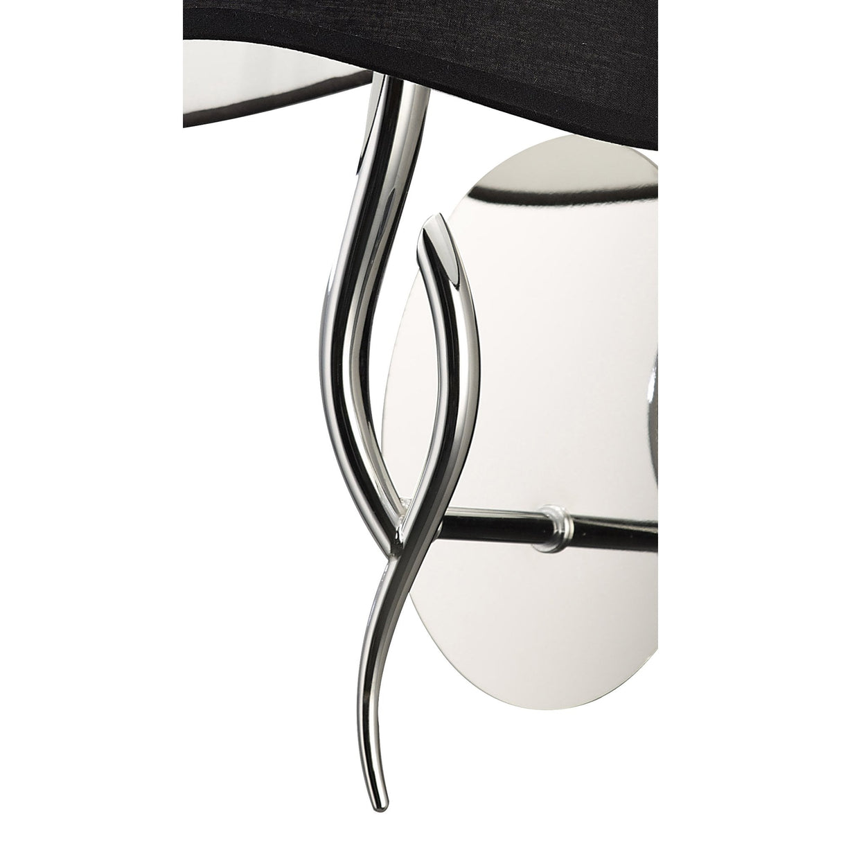 Ninette Polished Chrome Wall Lamp with Black Wave Shade and Rocker Switch