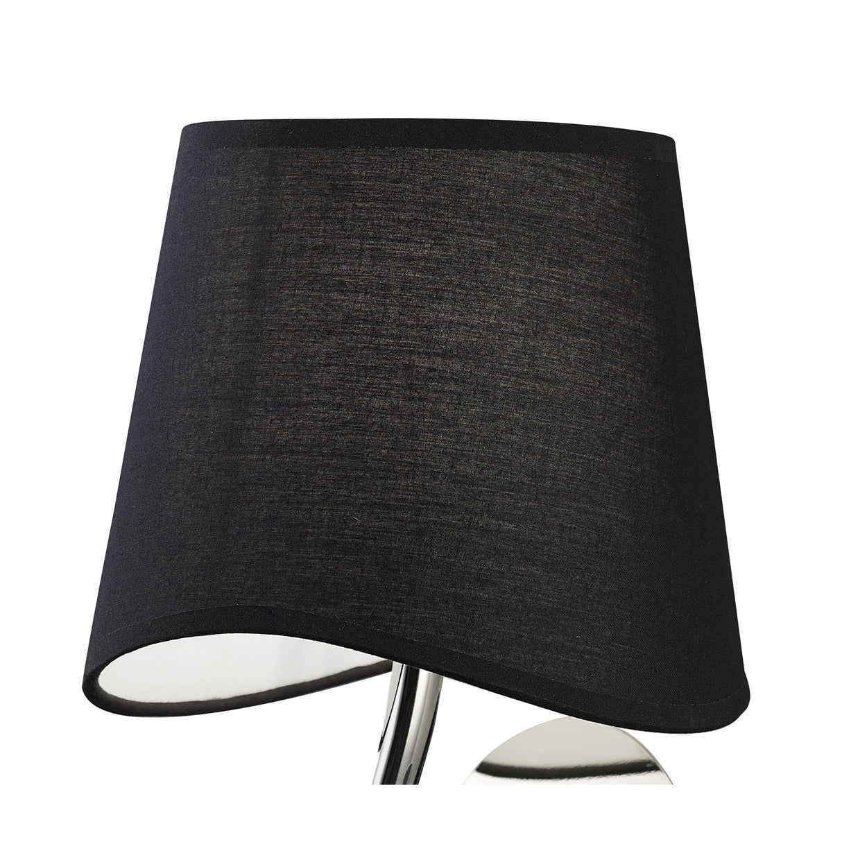 Ninette Polished Chrome Wall Lamp with Black Wave Shade and Rocker Switch
