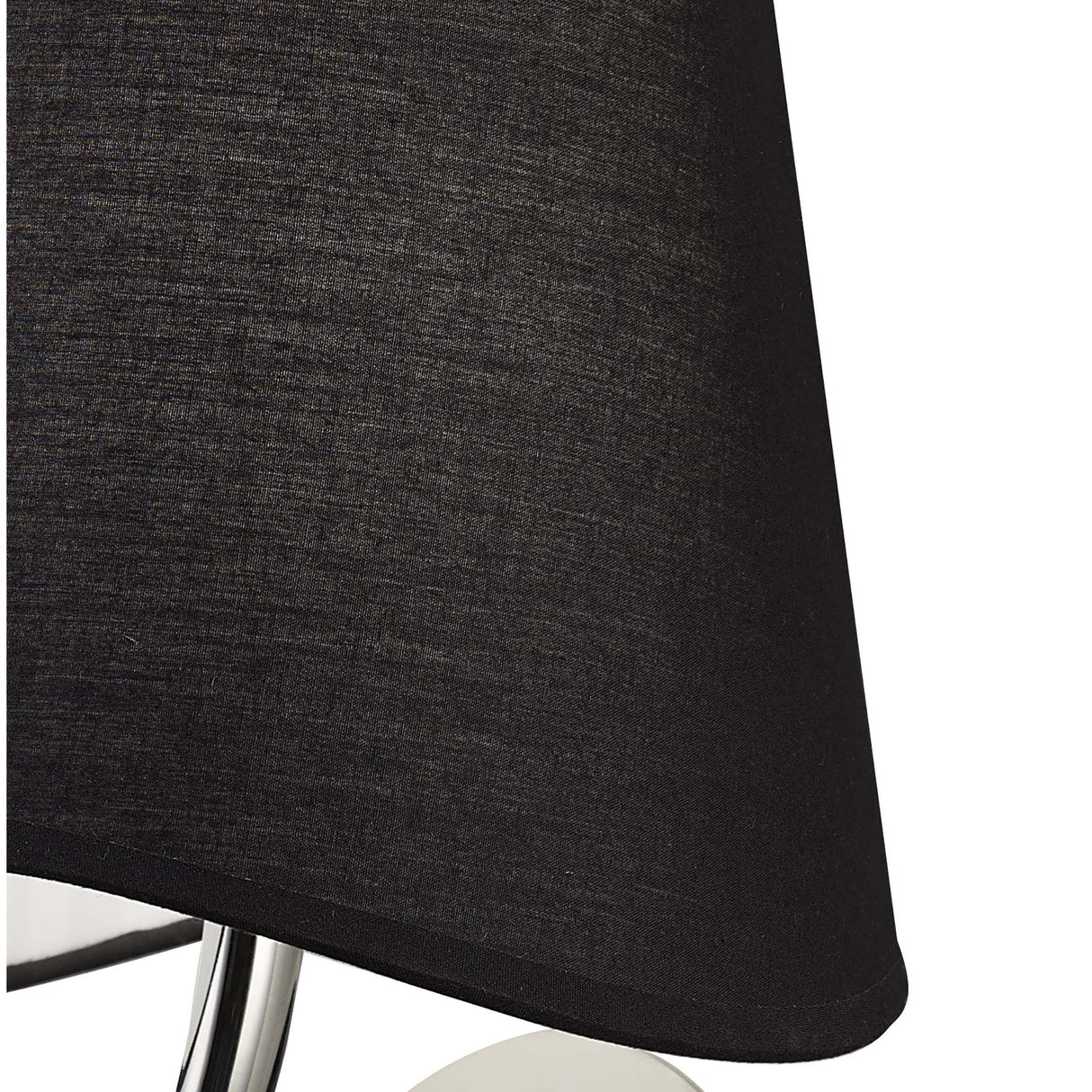 Ninette Polished Chrome Wall Lamp with Black Wave Shade and Rocker Switch
