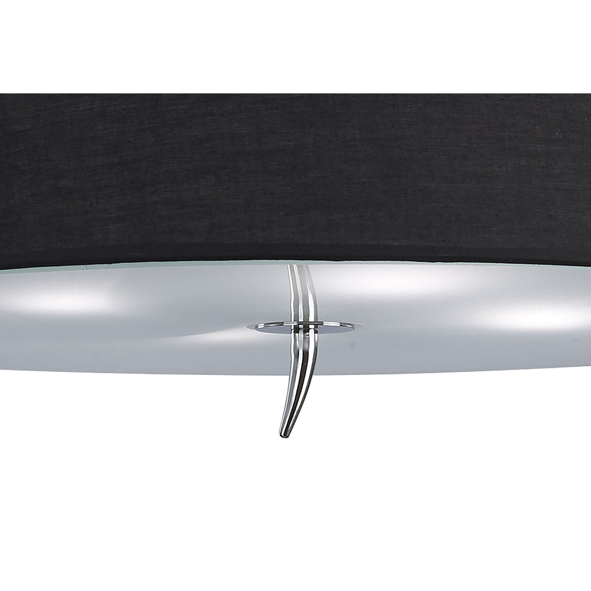 Ninette Ceiling Light Fixture with Black Wave Shade and Polished Chrome Finish