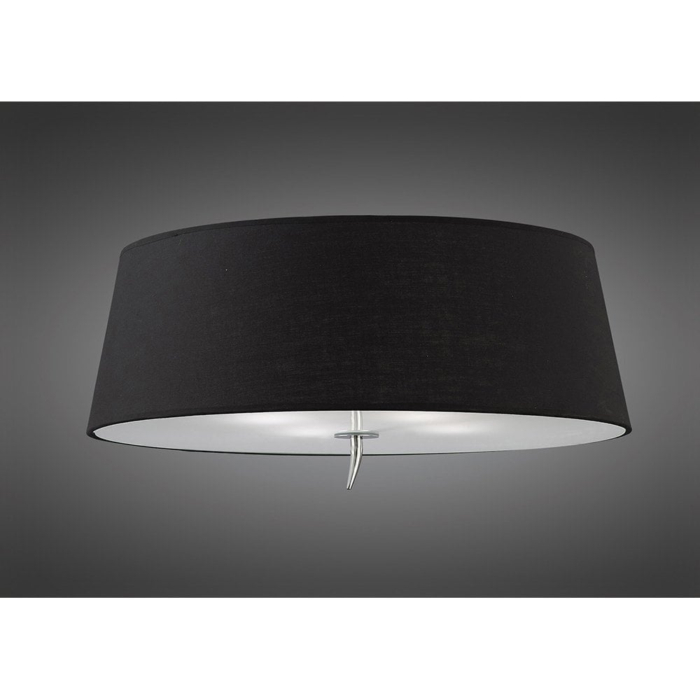Ninette Ceiling Light Fixture: Polished Chrome with Black Wave Shade