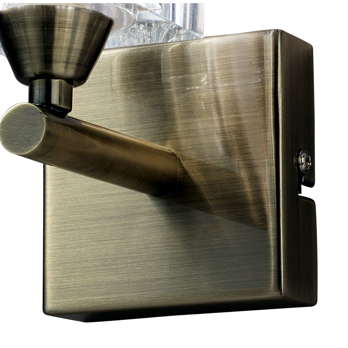 Cuadrax Wall Sconce with Rocker Switch, Antique Brass Finish