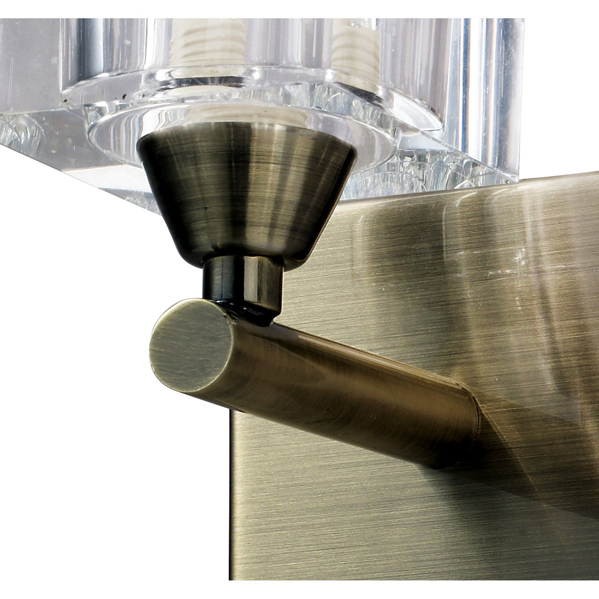 Cuadrax Wall Sconce with Rocker Switch, Antique Brass Finish