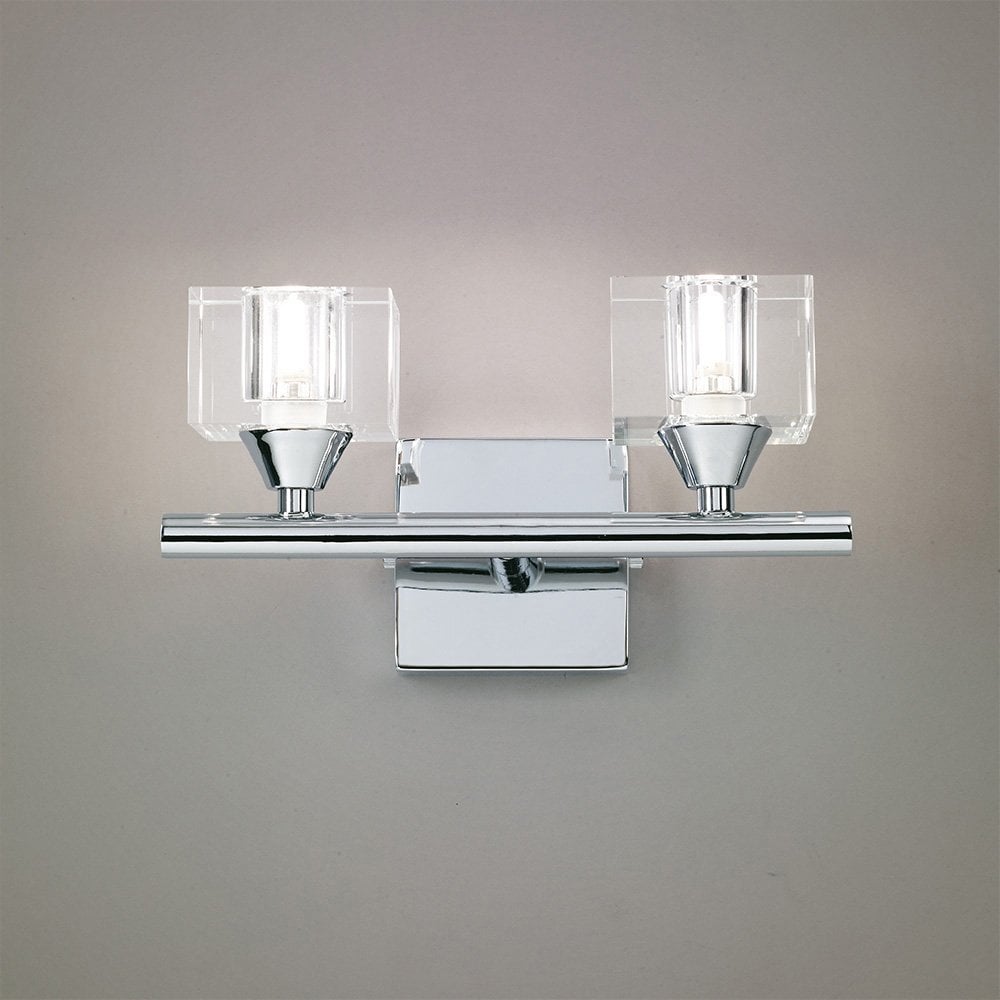 Cuadrax Dual-Light Wall Sconce in Polished Chrome