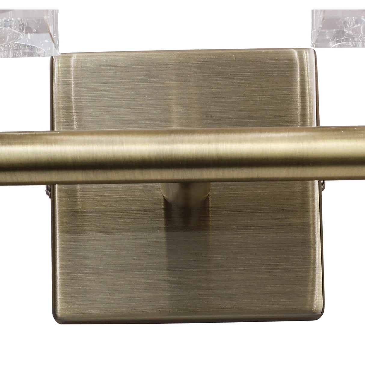 Cuadrax Dual Light Wall Fixture in Antique Brass with Rocker Switch