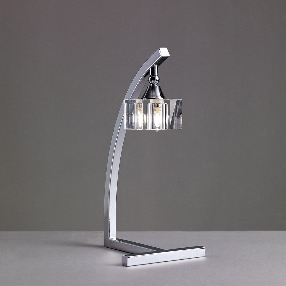 Cuadrax Polished Chrome Table Lamp with G9 Light