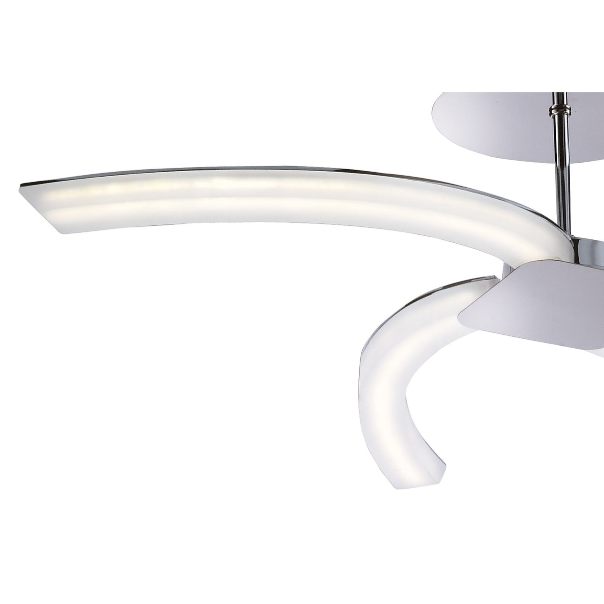 Sleek Modern Semi-Flush LED Light in Chrome and Frosted Acrylic, 20W, 3000K, 2000lm, 3-Year Warranty