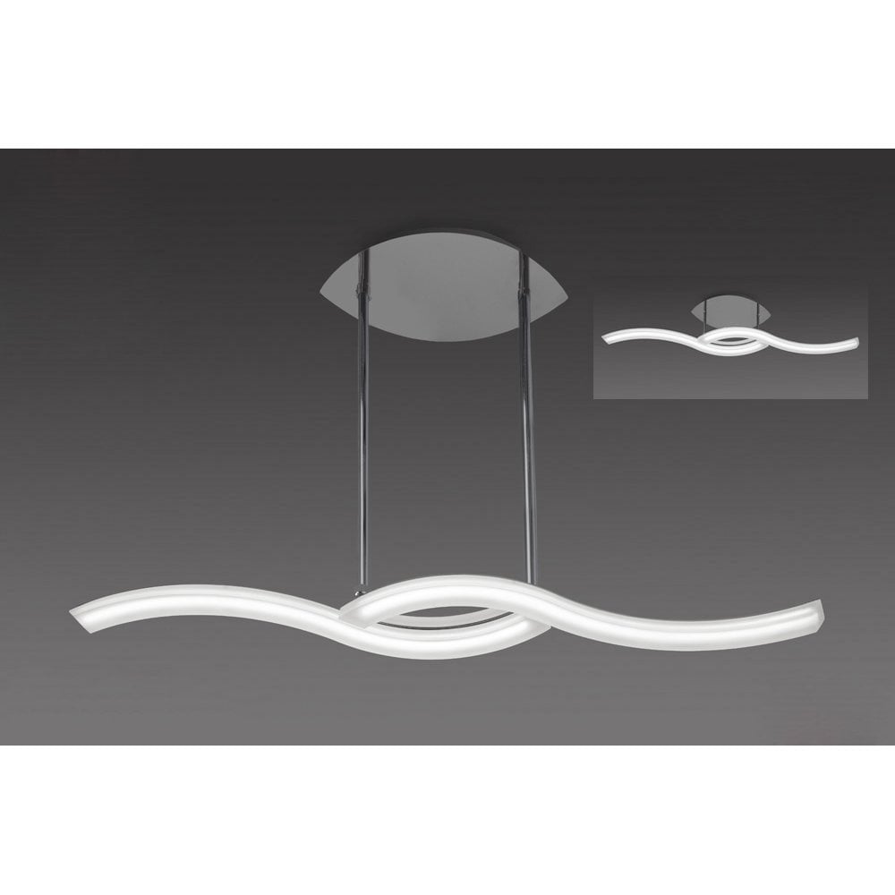 Sleek Telescopic Convertible LED Line Light, 28W, 3000K Warm White, Polished Chrome/Frosted Acrylic Design, 3-Year Warranty