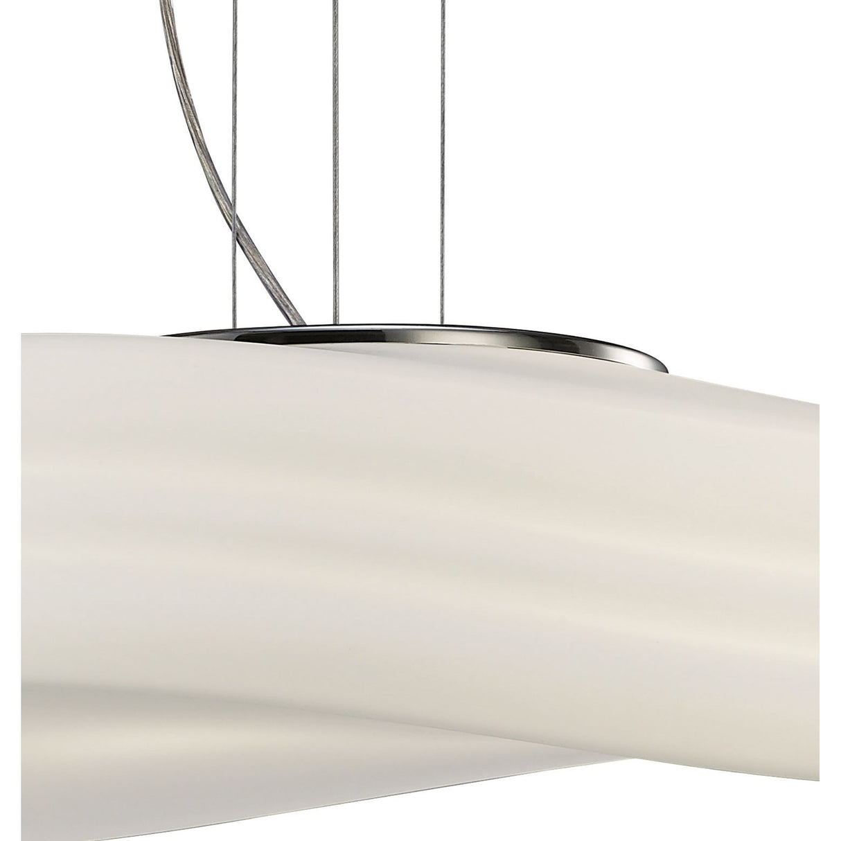 Oceanic Elegance Pendant Light - 3 E27 Bulbs, Frosted Glass & Polished Chrome
