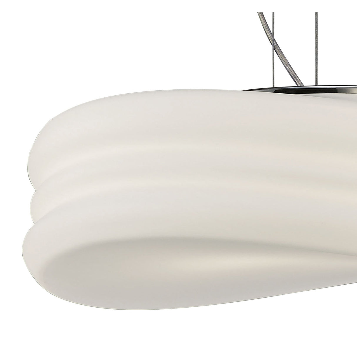 Oceanic Elegance Pendant Light - 3 E27 Bulbs, Frosted Glass & Polished Chrome