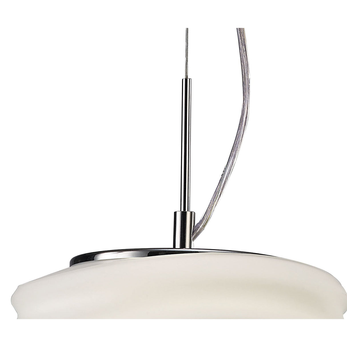 Mediterraneo Small Pendant Light, Polished Chrome & Frosted White Glass, 2-Light GU10