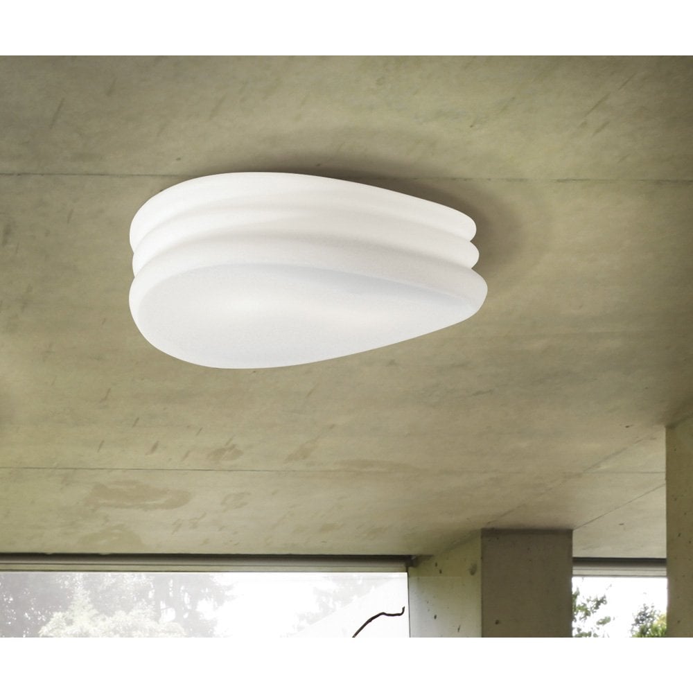 Mediterraneo Ceiling/Wall Light: Frosted Glass Elegance, 2-Light E27